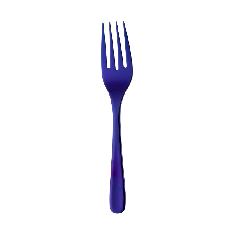 1 purple fork Красочные 18/8 нержавеющая сталь радуга столовые приборы большой размеры длинная ручка для сервировки салата ложка/вилы/дуршлаг салатницы Кухня Посуда - Цвет: 1 purple fork