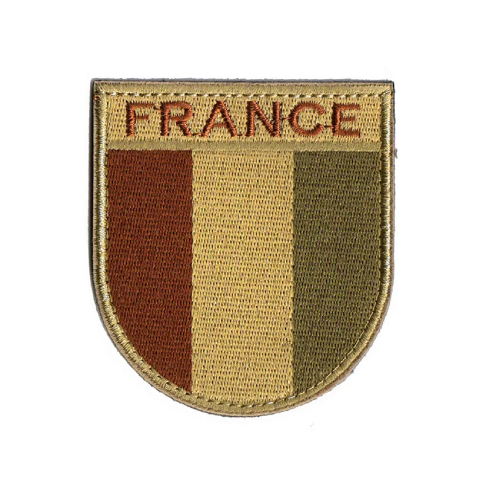 Нашивки с 3D вышивкой петля и крючок Флаг Франции нашивки французским флагом на