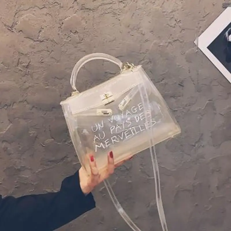 2018 летняя Горячая матовая прозрачная гелевая сумка с буквенным принтом Пляжная