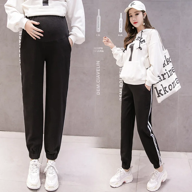 Хлопковые тренировочные брюки для беременных свободная одежда женщин талии