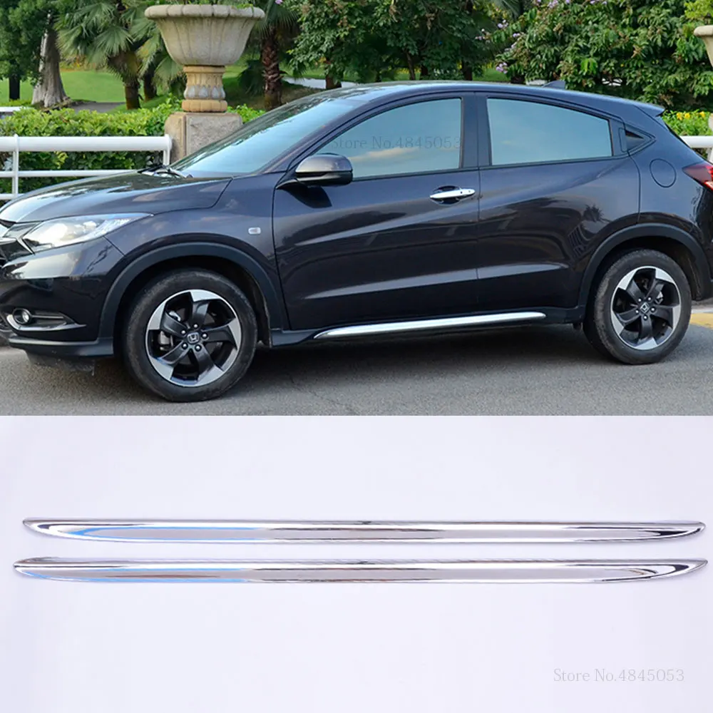 Для Honda HRV для Vezel 2014 2019 внешняя часть ABS хром боковая юбка подкладка корпус литье