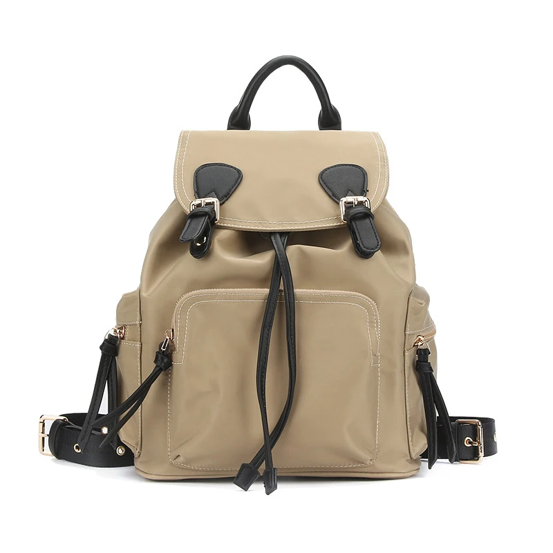 Khaki Black Женский холщовый рюкзак, школьные сумки для подростков, мужская сумка через плечо для колледжа, рюкзак, Оксфорд, дорожные сумки для девочек S012 - Цвет: Khaki Black