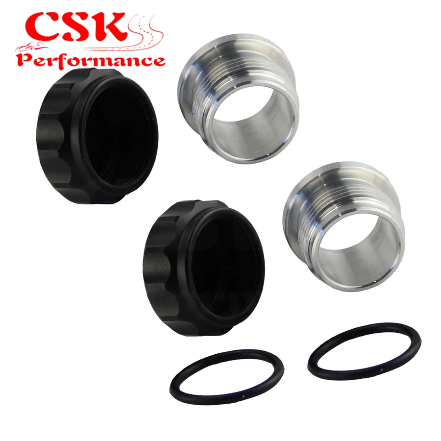 2Pcs 1&quot 25.4mm Aluminium Alloy Weld On Filler Neck And Cap Oil Fuel Water Tank silver / Black |