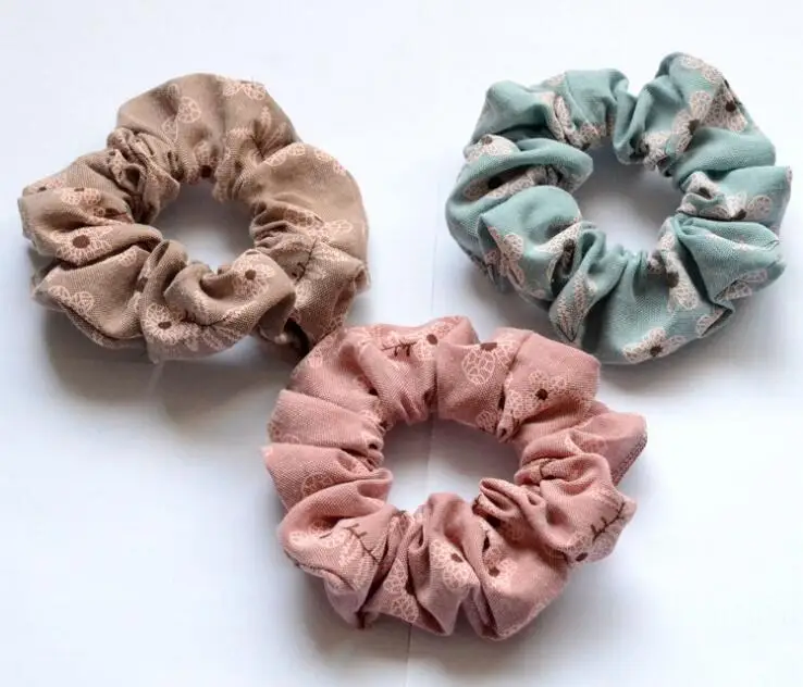 

New arrival women's cotton flower print hair Scrunchies Hair Tie Hair Accessories Ponytail Holder Hair