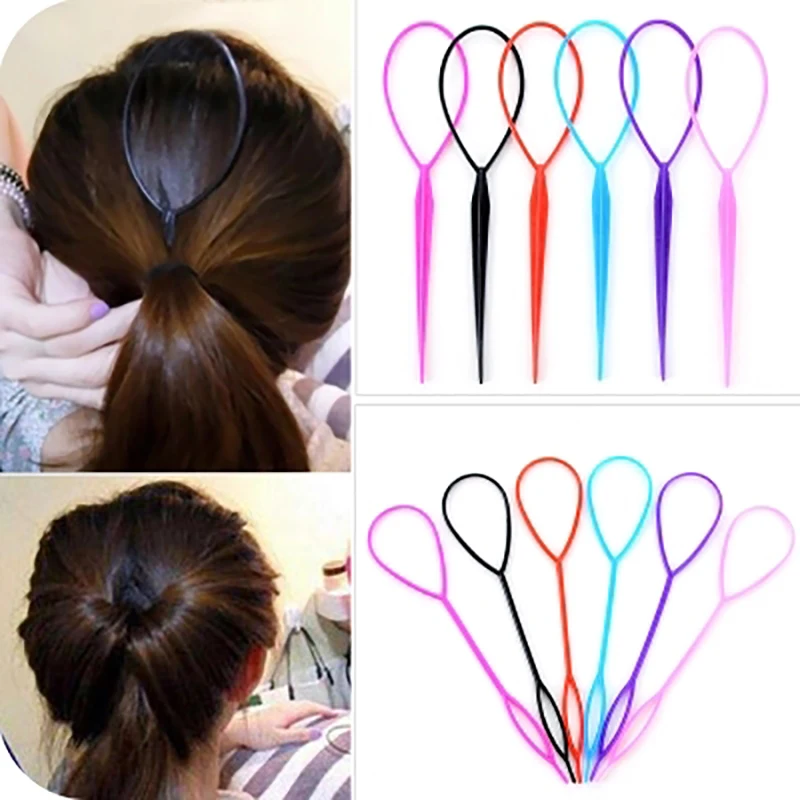 Пластиковый инструмент для укладки волос Hair Loop Ponytail Bun Maker Clip Braid Accessories для причесок женщин.