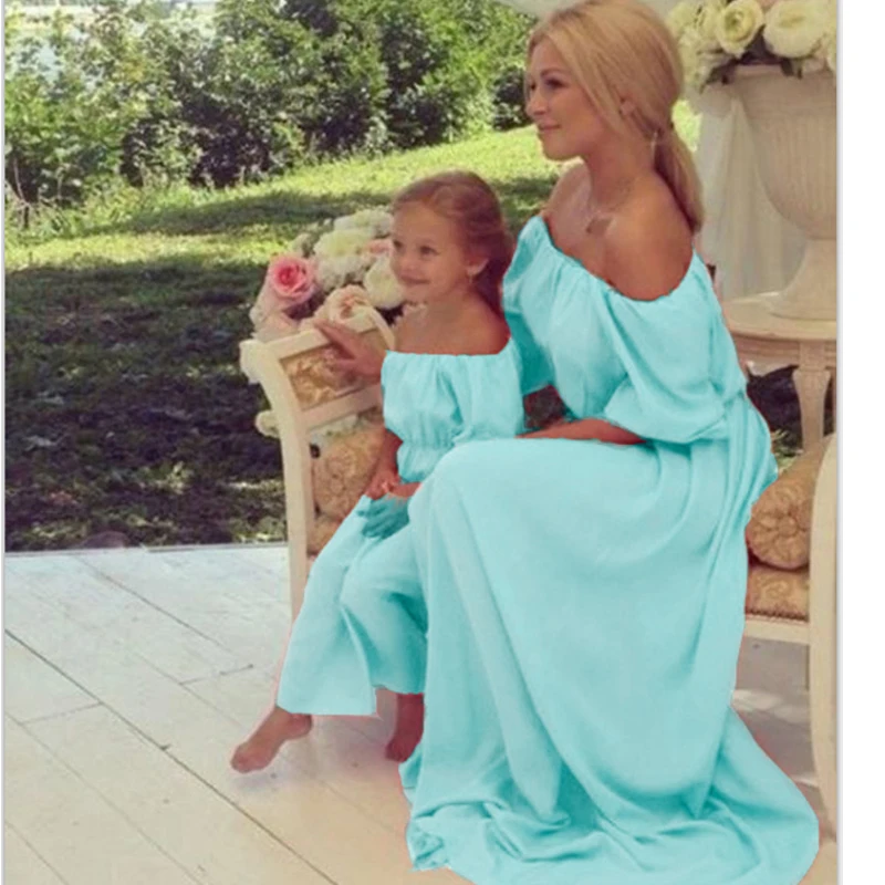 2019 г. летние Семейные платья Одинаковая одежда для мамы и дочки шикарное длинное