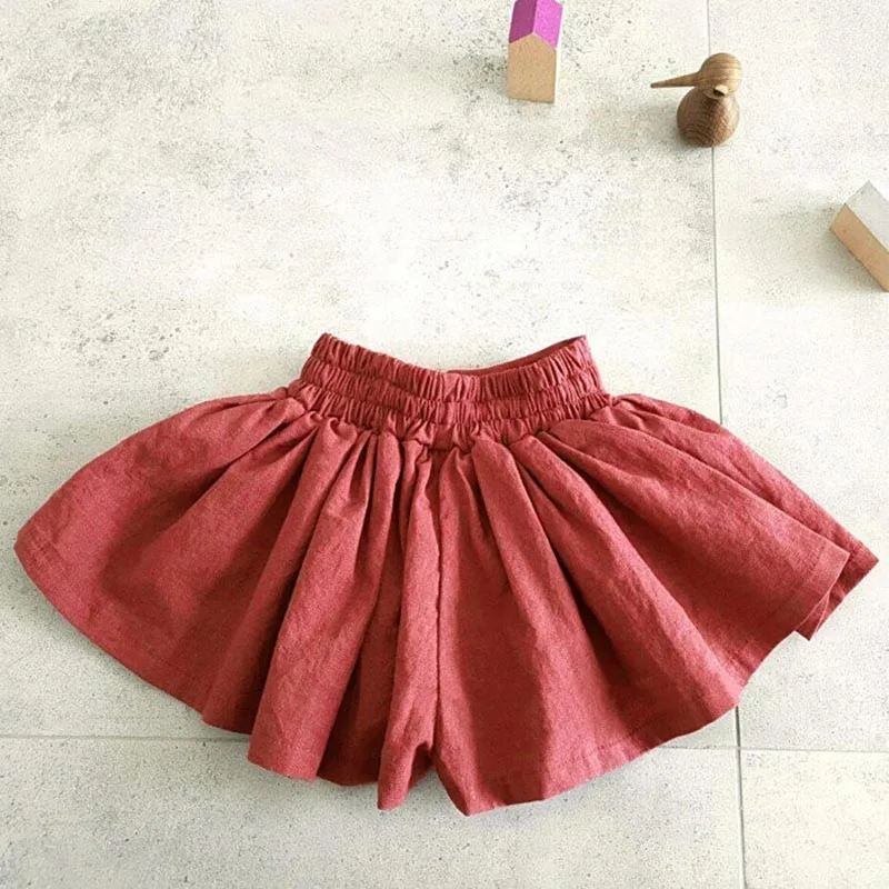 Red Baby Girls Summer Clothing Girl Shorts Bowknot Solid Short Pants Elastic Waist Cotton Kids Shorts For Girls Khaki Short Pants - Цвет: Red