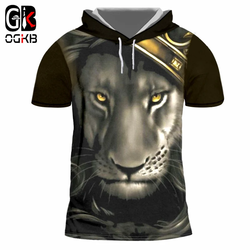 OGKB хип-хоп летняя футболка из плотной ткани с капюшоном для женщин и мужчин
