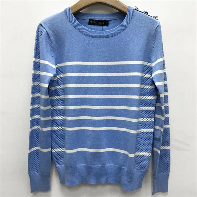 Полосатые женские блузки 2020 Весенняя блузка женская трикотажная с круглым