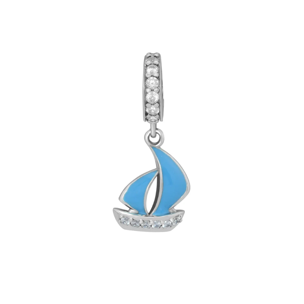 

Подходит для браслетов Pandora с подвесками, Gondola Beads с синей эмалью 100% 925 пробы-серебряные украшения, бесплатная доставка, изготовление своими р...