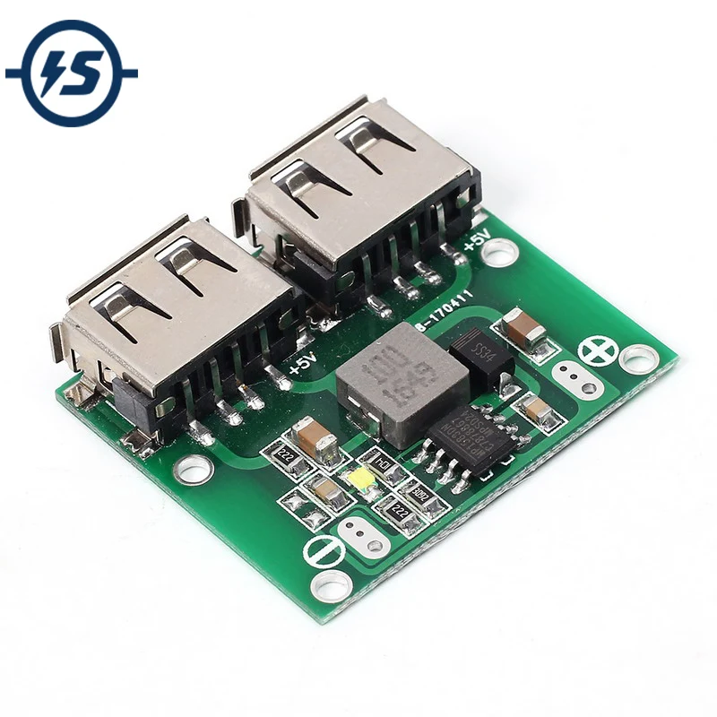 9V 12V 24 В до 5 DC Шаг вниз Зарядное устройство Мощность модуль Dual USB Выход Buck