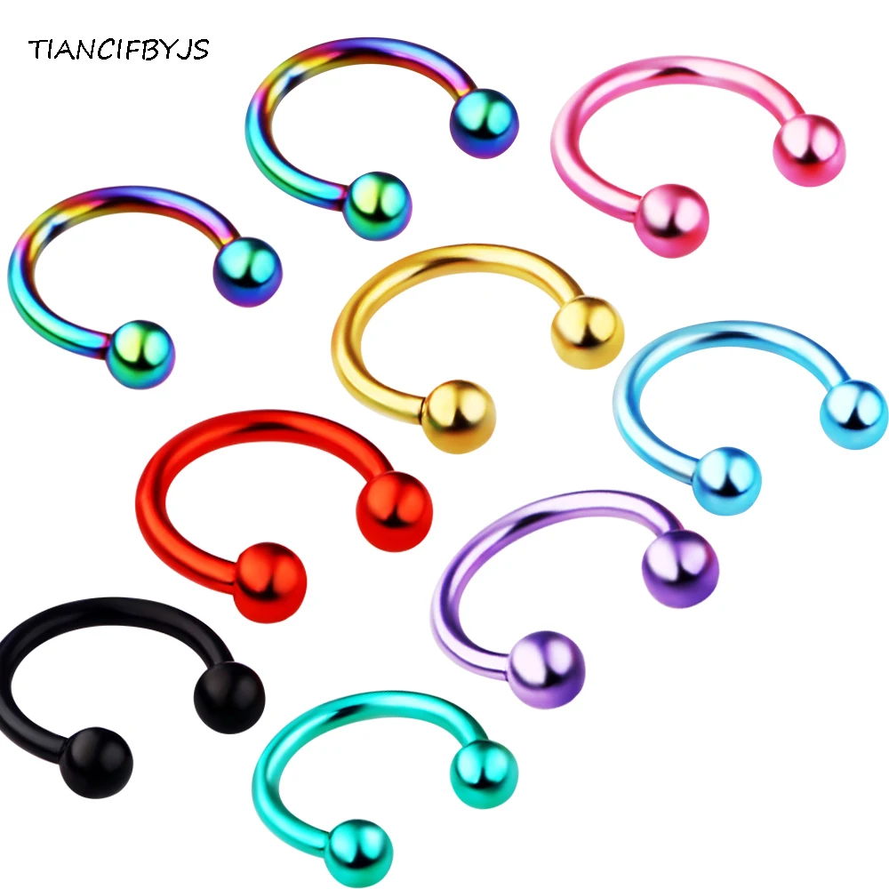 TIANCIFBYJS оптовая продажа 1 2*8*3 мм Подкова Пирсинг тела 100 шт. хирургическая
