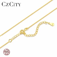 czcity genuine 925 sterling silver women chain necklace box rope chains 405cm necklaces jewelry woman