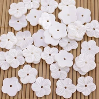 50 pcs 12 mm flower shell natural white mother of pearl loose charms pendants