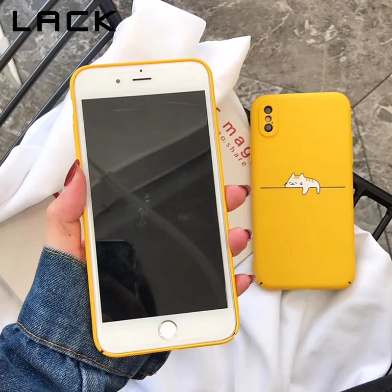 Отсутствие Забавный мультяшный Кот Чехол для iPhone X чехол 6 S 7 8 Plus модный Жесткий ПК
