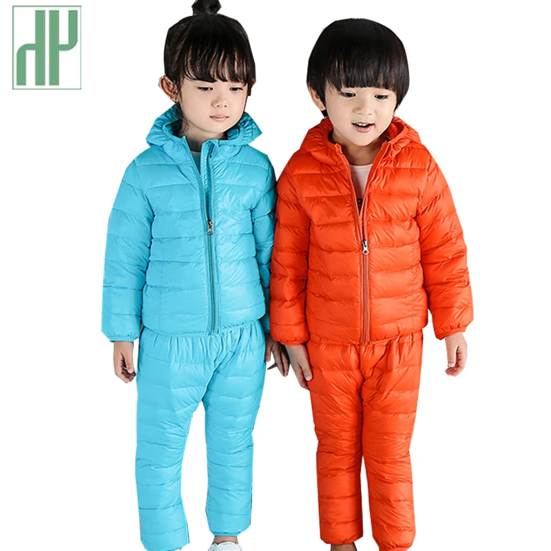 HH kids/Зимние костюмы с капюшоном Одежда для девочек пуховик + брюки