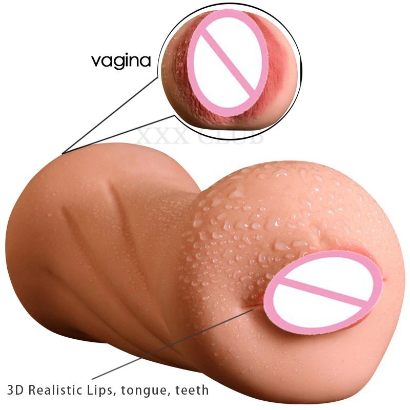 Реалистичная 3D Глубокая глотка с языком зубами искусственная вагина Анальный