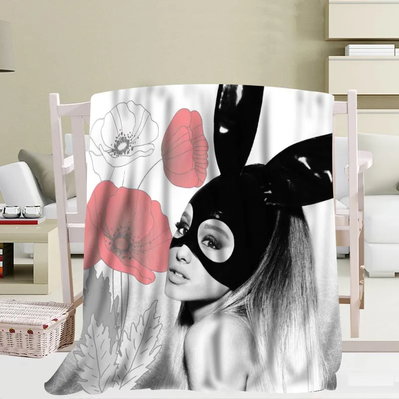 Blanket Изготовленные на заказ одеяла из фланелевой ткани Ariana Grande 56x80 дюймов 50X60 дюймов 40X50 дюймов диван-кровать плед для детей и взрослых теплое одеяло - Цвет: Blanket