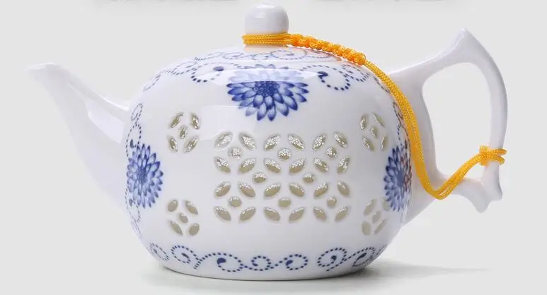Чайный набор из сине белого фарфора изысканный чайный чайная чашка керамический