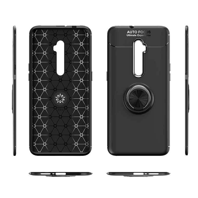 Для OPPO Reno 10x Zoom Case кольцо на палец Магнитный кронштейн Мягкая силиконовая задняя