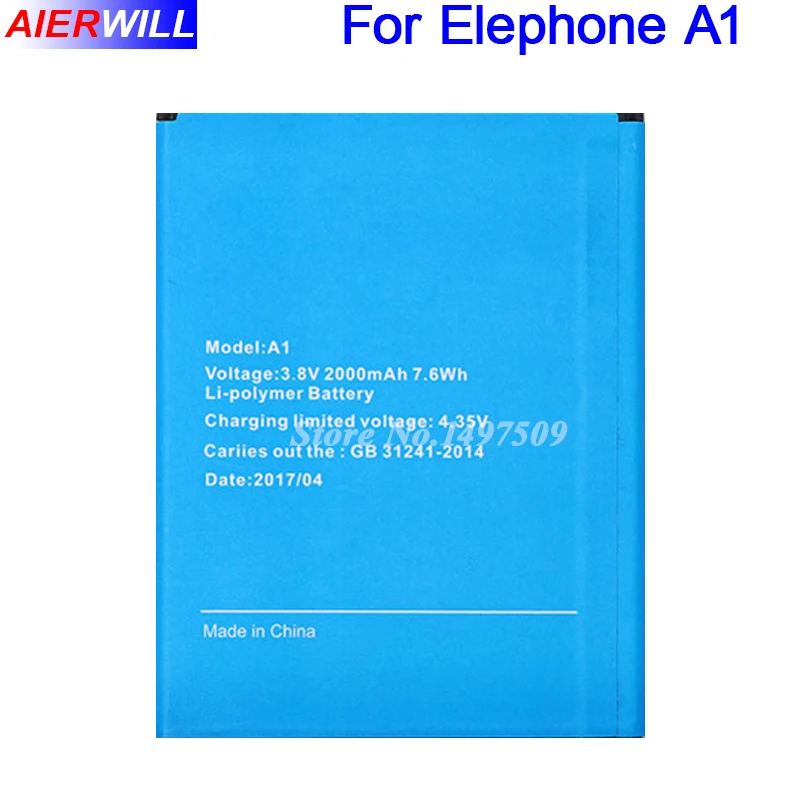 Аккумулятор для Elephone A1 Batterie Bateria Batterij аккумулятор мобильный телефон 2000