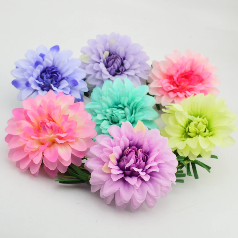 

5pcs 9.5CM Artificial Silk Corsage Headdress Dahlia Daisy Chrysanthemum Wedding Flowers Handmade DIY Home Decor Head