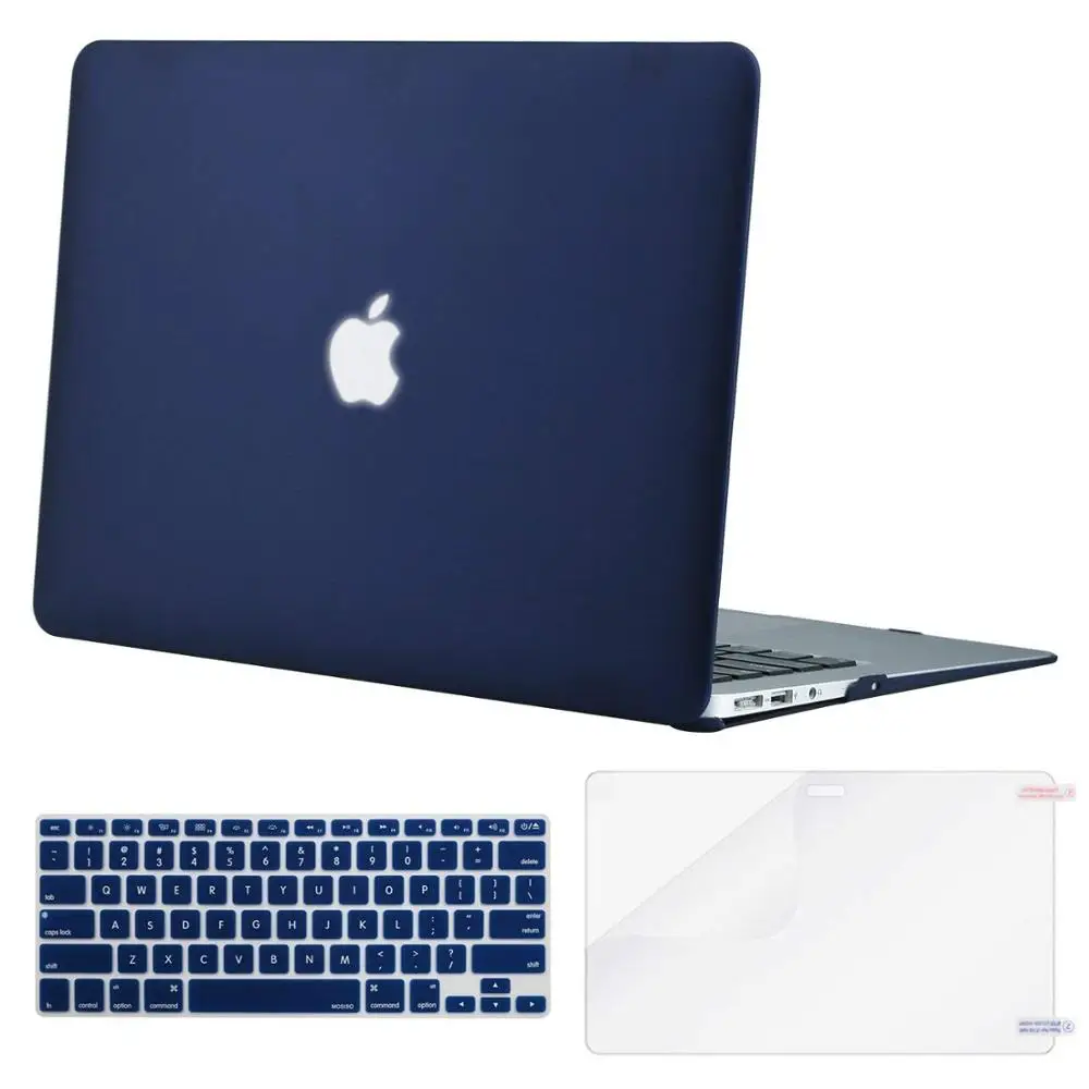 Чехол для ноутбука MOSISO Crystal для Macbook Air Pro retina 13 15, Жесткий Чехол для сенсорной панели, чехол для ноутбука Air 13 A1932 - Цвет: Navy Blue