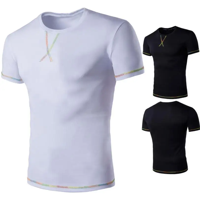

Summer Casual Fashion T-shirts Tee Mens Short Sleeve Solid Crew Neck Tops Blouse Shirts Broadcloth Brand Miesten T-paita #AA