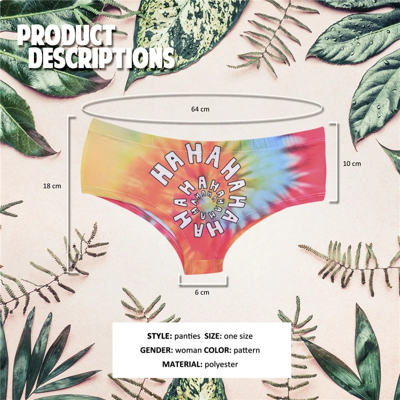 Hahaha Tie Dye Горячее сексуальное женское белье стринги трусы с милым принтом женское нижнее белье интересные трусики для леди