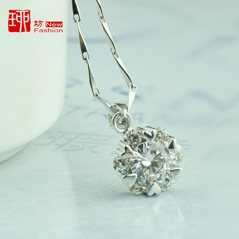 S925 jewelry silver necklace female short snowflake pendant chain Korea clavicle accessories | Украшения и аксессуары
