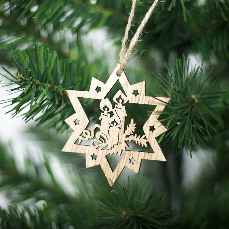 3 шт./лот деревянная подвеска Рождественская елка рождественские деревянные