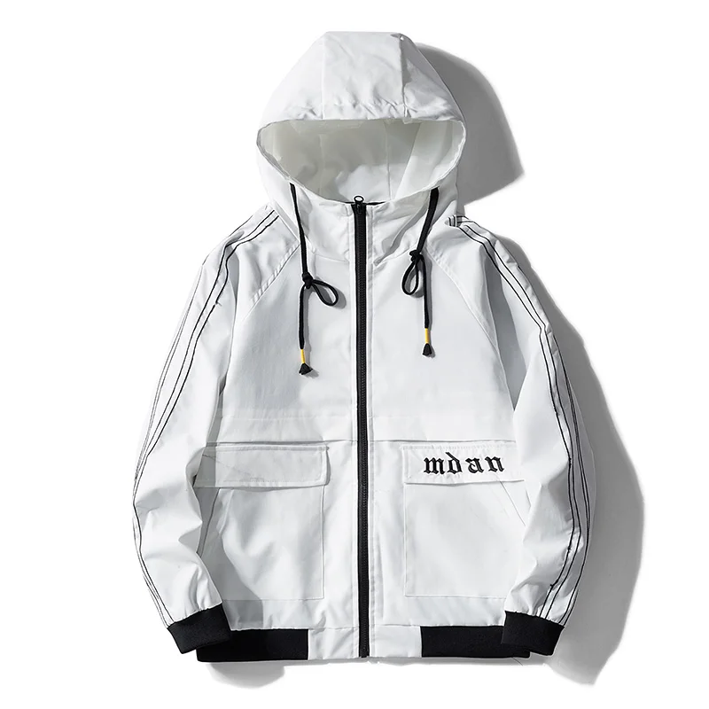 9003 White Новинка весны, мужская куртка, модная, с буквенным принтом, в стиле хип-хоп, уличная одежда, куртка, Мужская ветровка, куртка с капюшоном, пальто 9005 - Цвет: 9003 White