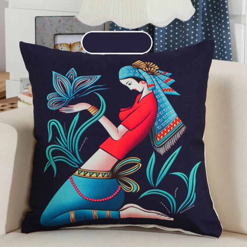Новинка 2019 фольклорная оригинальная наволочка для подушки хлопчатобумажная
