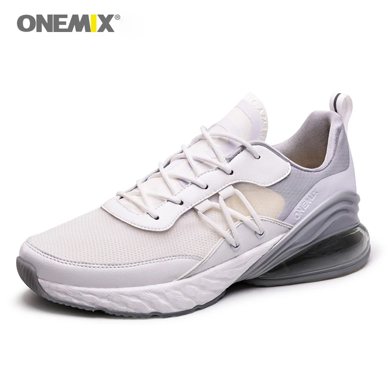 ONEMIX мужские кроссовки с воздушной подушкой, дышащие текстильные белые летние кроссовки, Легкие уличные женские спортивные кроссовки