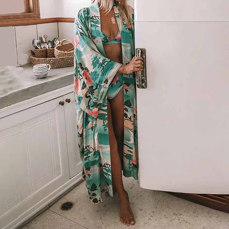 2018 летняя блузка хараджуку женский кимоно кардиган японский винтажный принт