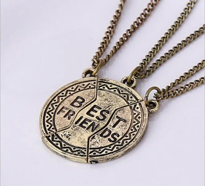 Цепочка xy322 с подвеской Лучшие друзья из сплава бронзовым покрытием|necklace