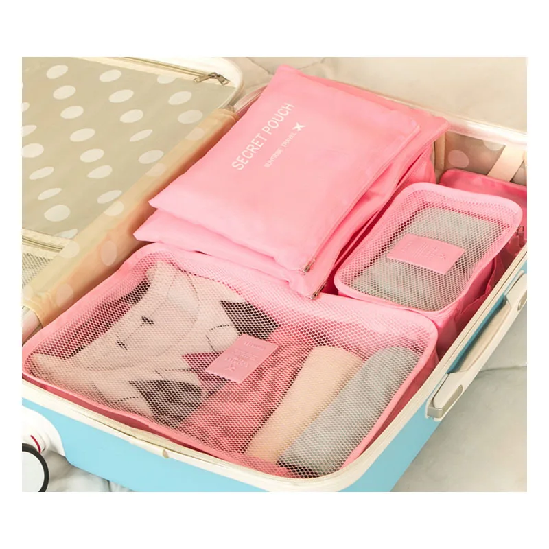 New Travel Accessories Bag 6 Pcs/Set Packing Cubes Polyester Bags For Clothes Luggage Organizers | Багаж и сумки