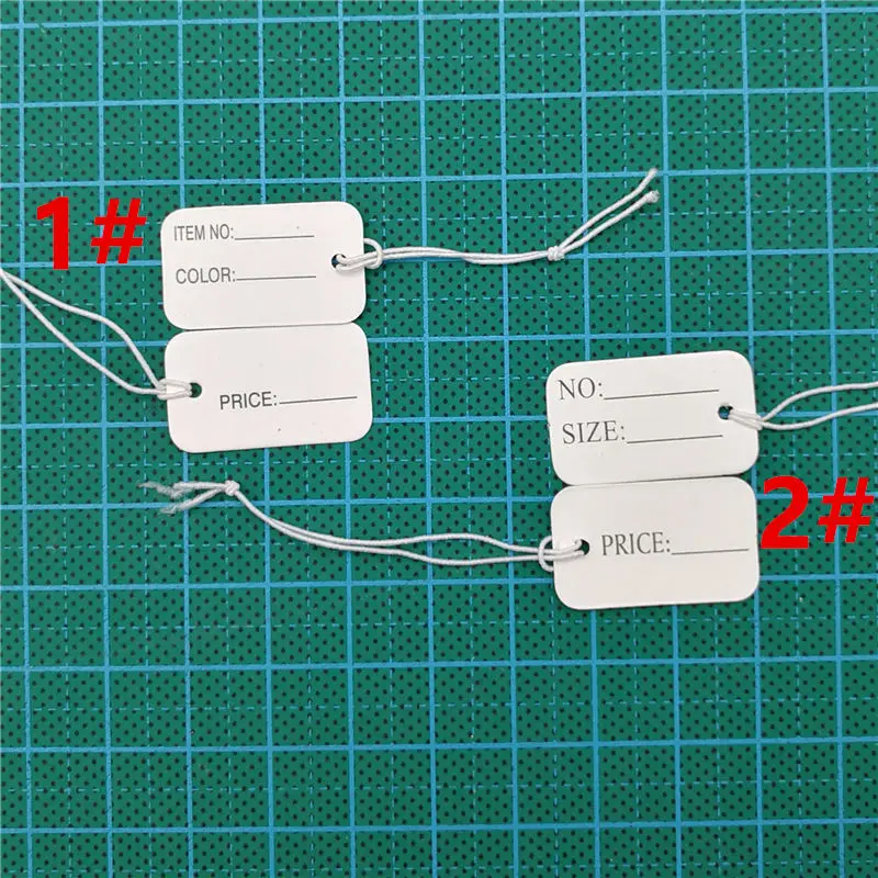 1000 шт. белые бумажные ценники с эластичным шнурком подвесные этикетка для