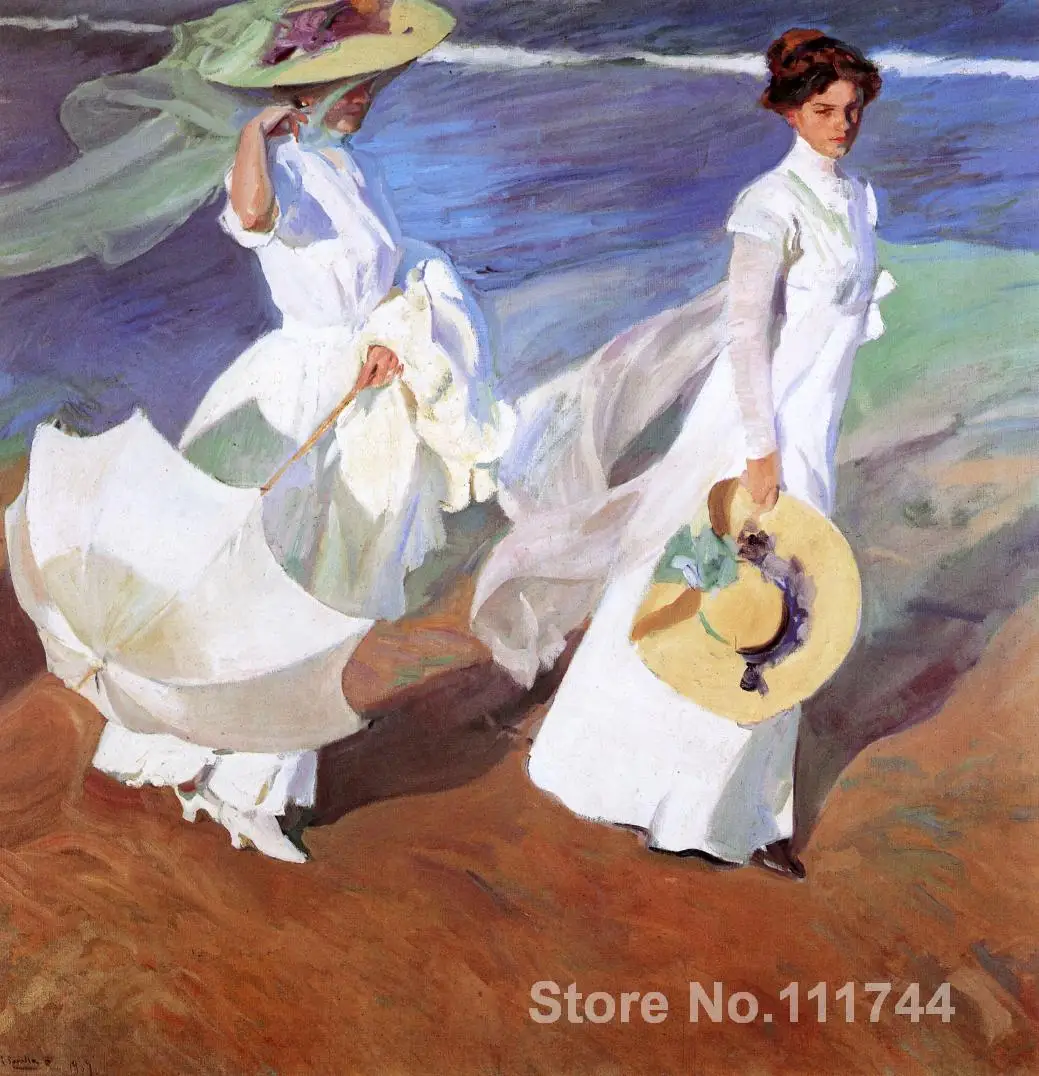 Картина маслом для современного искусства прогулка вдоль моря Joaquin Sorolla y Bastida