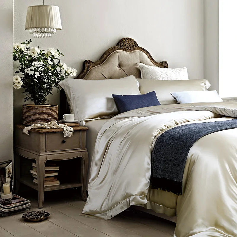 Роскошный сатиновый Комплект постельного белья из 100% чистого шелка тутового