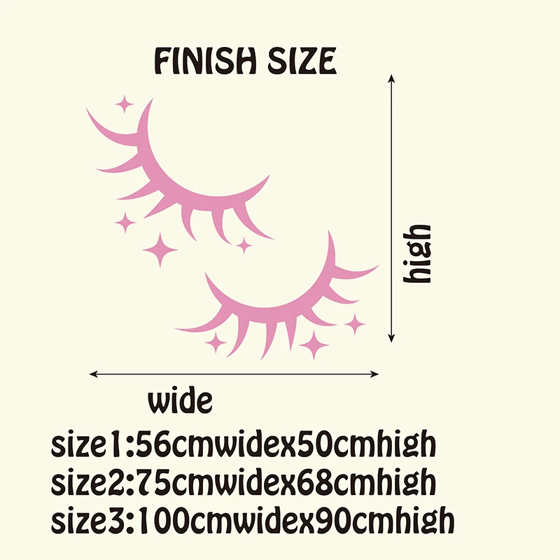 Милые настенные Стикеры с изображением ресниц и звезд детская кроватка