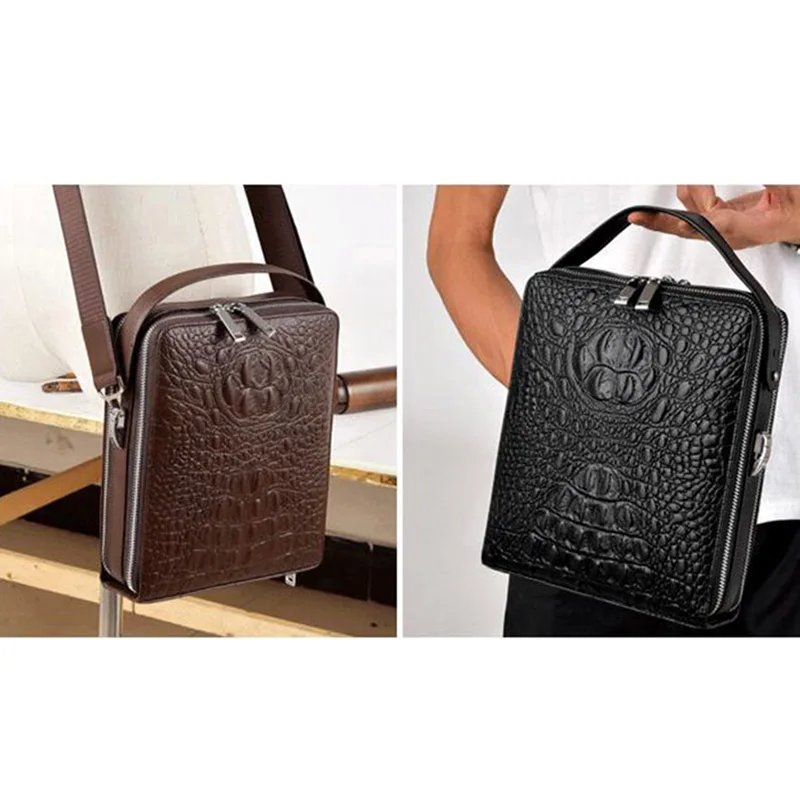 Genuine Leather Men'S Messenger Shoulder Bags Business Handbags Alligator Male Flap High Quality Large Capacity Hot Sale | Багаж и