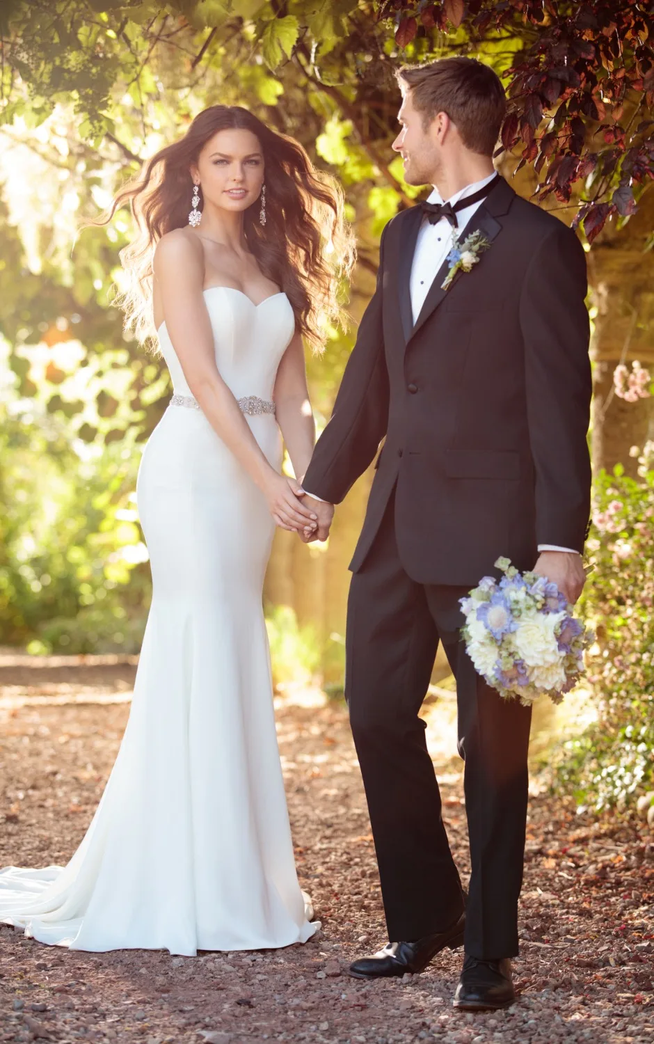 Robe de mariée Без Бретелек Длинные Оболочки Свадебное Платье С Sash Молния Назад Суд