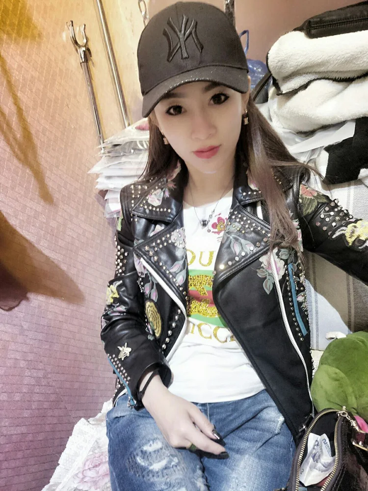 Куртка высокого качества куртка женская действительно кожаная мотоциклетная