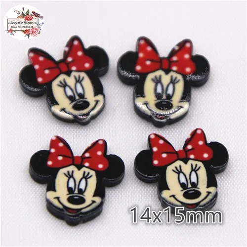 minnie 20pcs 20 шт плоский полимер Мини Размер Мультфильм Плоская задняя часть Искусство украшение Шарм ремесло DIY волосы лук центр аксессуары - Цвет: minnie 20pcs