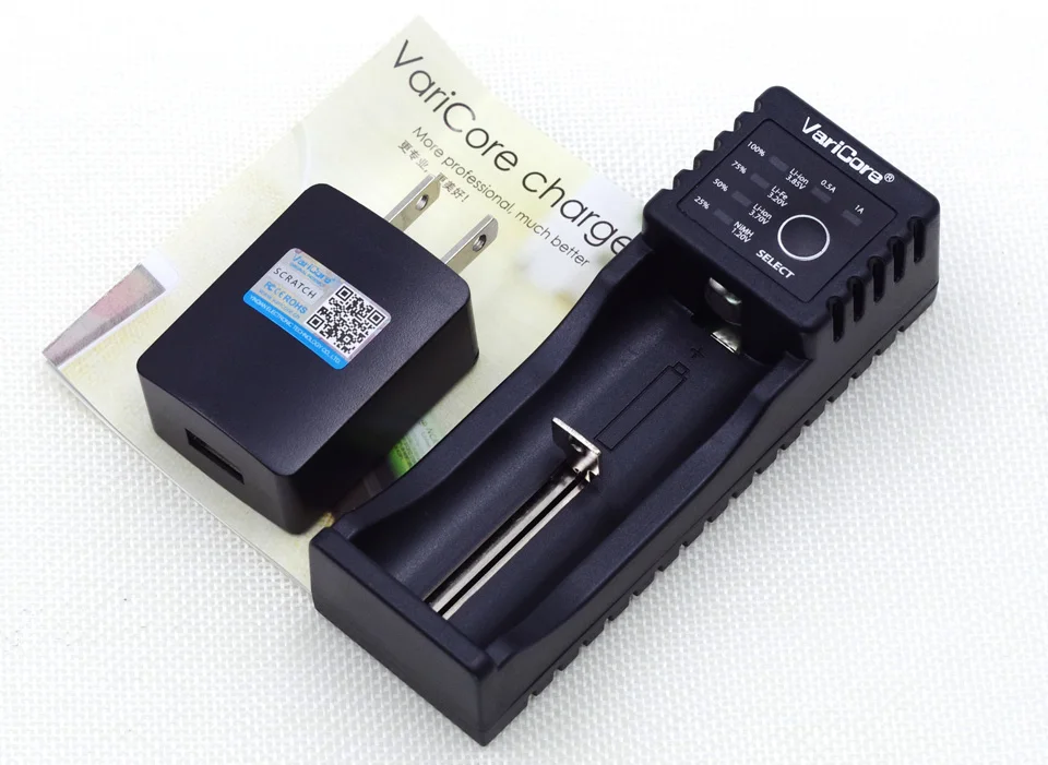 

VariCore V10 AA AAA SC/S 18650 26650 18350 16340,14500,10440 26500 Lithium Iron 3.2V 1.2V 3.7V NiMH Battery 5V OUT Charger+5V 2A