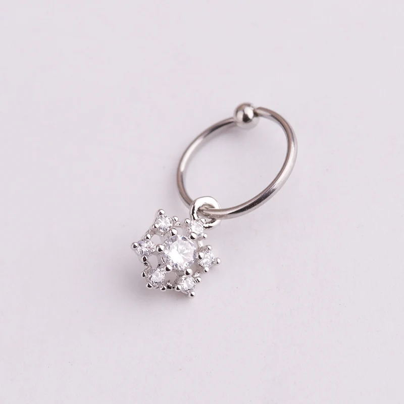 Sellsets Новинка 1 шт Золотое сердце шестиугольник Кристалл tragus daith серьги спиральный для хряща обруч перегородка ноздри пирсинг ювелирные изделия