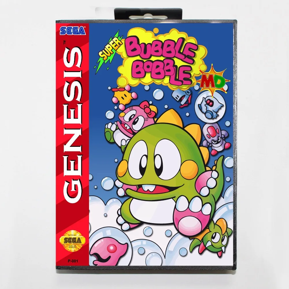 Супер пузырьковый 16 бит MD игровая карта с розничной коробкой для Sega Mega Drive |