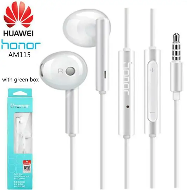 AM115 green box Оригинальные наушники huawei с микрофоном 3,5 мм/гарнитура type-C для huawei P7 P8 P9 Lite P10 mate 10 Pro mate 20 Pro P20 Pro xiaomi 2s 6x Mi8 - Цвет: AM115 green box