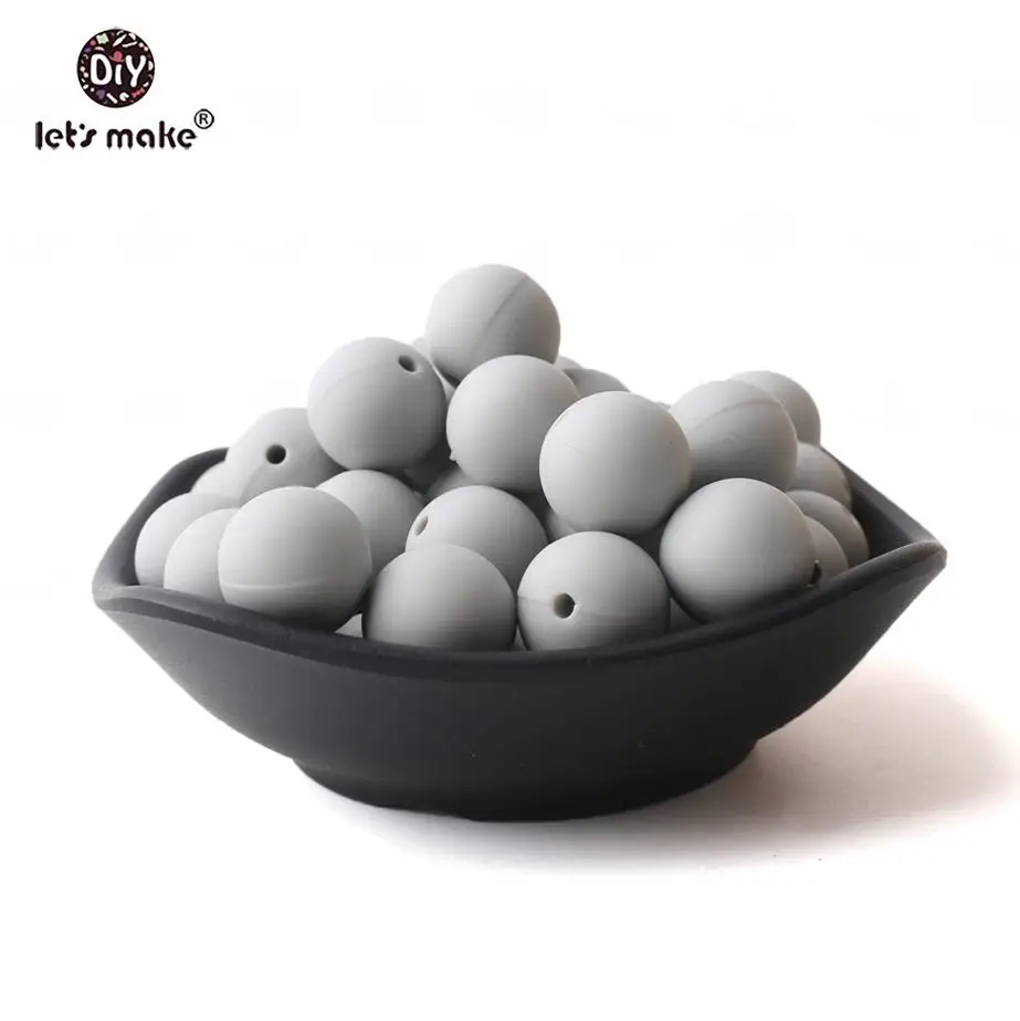 light gray Давайте сделаем силиконовые бусины 12 мм 10 шт. грубые 4-6 месяцев ПВХ бесплатно Прорезыватель игрушки оптом DIY аксессуары пустышка цепи детский Прорезыватель - Цвет: light gray